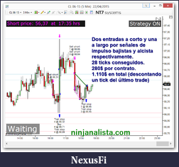 Click image for larger version

Name:	scalping machine caza noticias nt7systems en ninjatrader y cl 28 ticks conseguidos 22-04.png
Views:	236
Size:	68.3 KB
ID:	192248